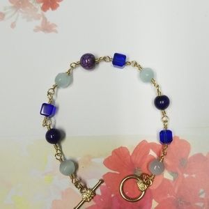 Gold Color Toggle Wire Wrapped Bracelet!